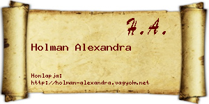 Holman Alexandra névjegykártya